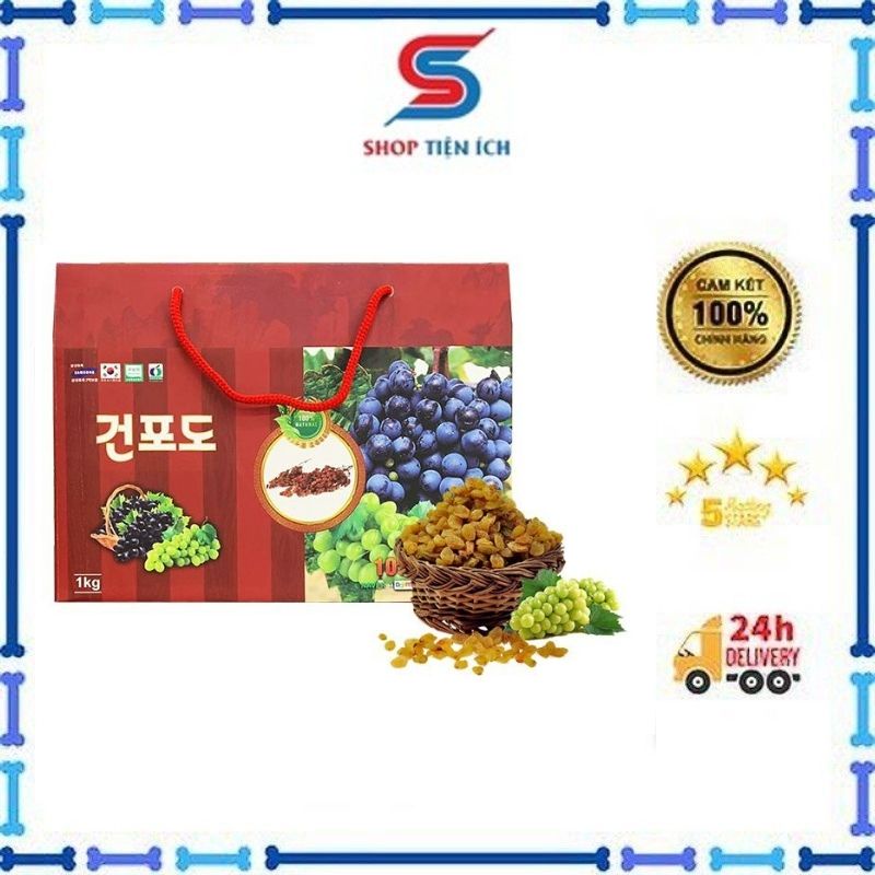 Nho khô Hàn Quốc loại 1 hộp 1kg  -𝓢𝓱𝓸𝓹 𝓣𝓲𝓮̣̂𝓷 𝓘́𝓬𝓱
