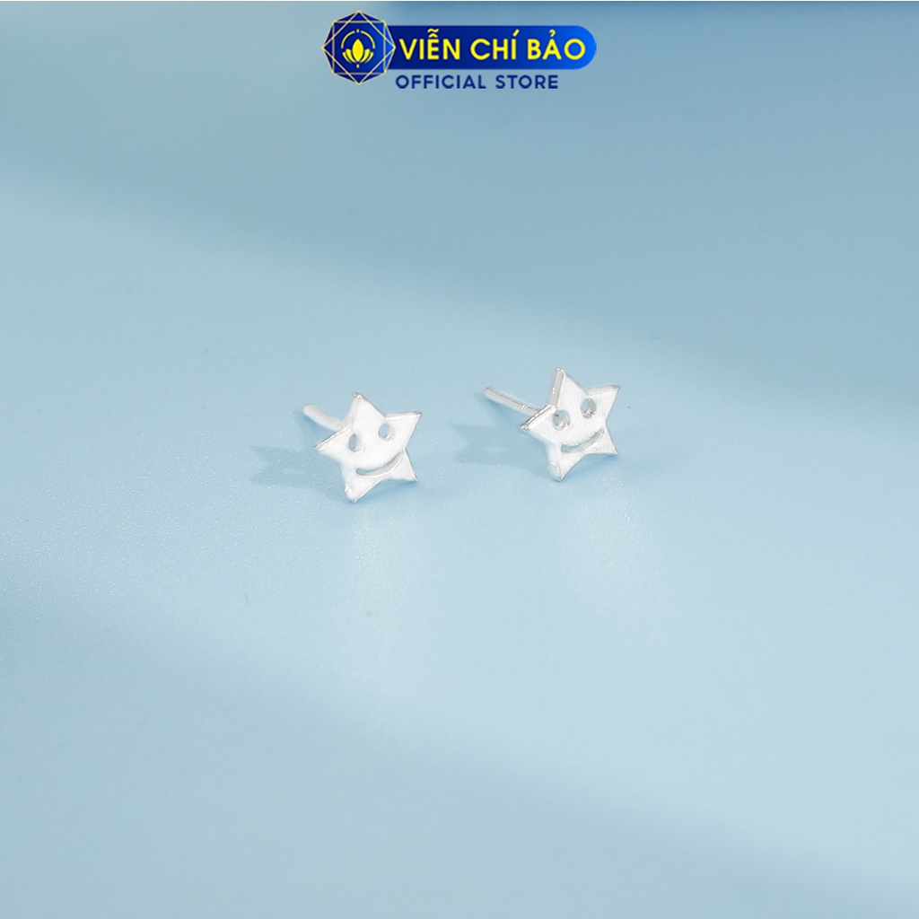 Bông tai bạc nữ hình ngôi sao mặt cười chất liệu bạc 925 thời trang phụ kiện trang sức nữ thương hiệu Viễn Chí Bảo E066