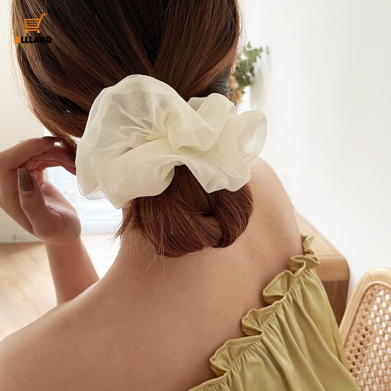 Dây Cột Tóc Scrunchies Phong Cách Pháp Ngọt Ngào Thanh Lịch Cho Nữ