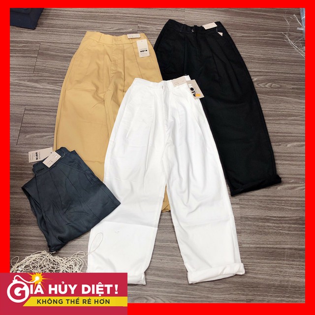 Quần Ulzzang Ống Suông Rộng Lưng Thun 3 Màu Cực Hot - Hình Thật Chính Chủ MS97