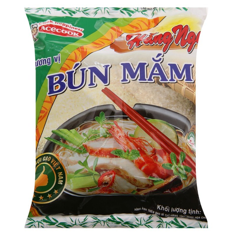 Bún mắm Hằng Nga gói 73g (bún mắm,giò heo, bò Huế, tôm chua cay) (1 gói)