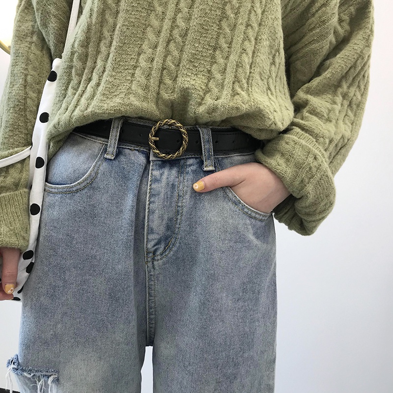 Thắt Lưng Khóa Xoắn Kiểu Hồng Kông retro Đơn Giản Thời Trang