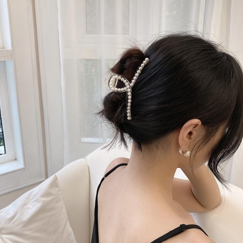 Ngoạm tóc đính hạt ngọc trai nhân tạo toàn kẹp NG105