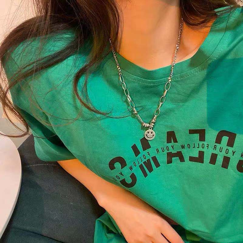 Dây Chuyền Mặt Cười Không Phai Màu Phong Cách Hip Hop Cá Tính