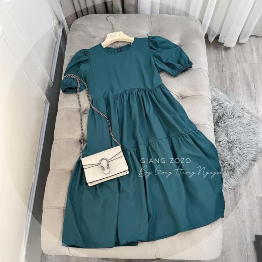 Đầm Nữ Váy Babydoll Thô 3 Tầng Màu Xanh Siêu Xinh Phong Cách Hàn Quốc Hàng Quảng Châu Loại Xịn