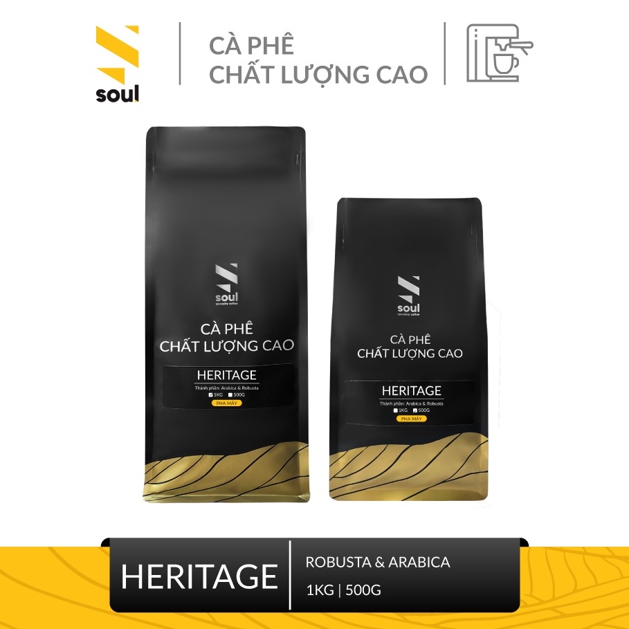 CÀ PHÊ PHA MÁY CÀ PHÊ CHẤT LƯỢNG CAO - HORECA HERITAGE - GÓI 500 GRAM GÓI 1KG