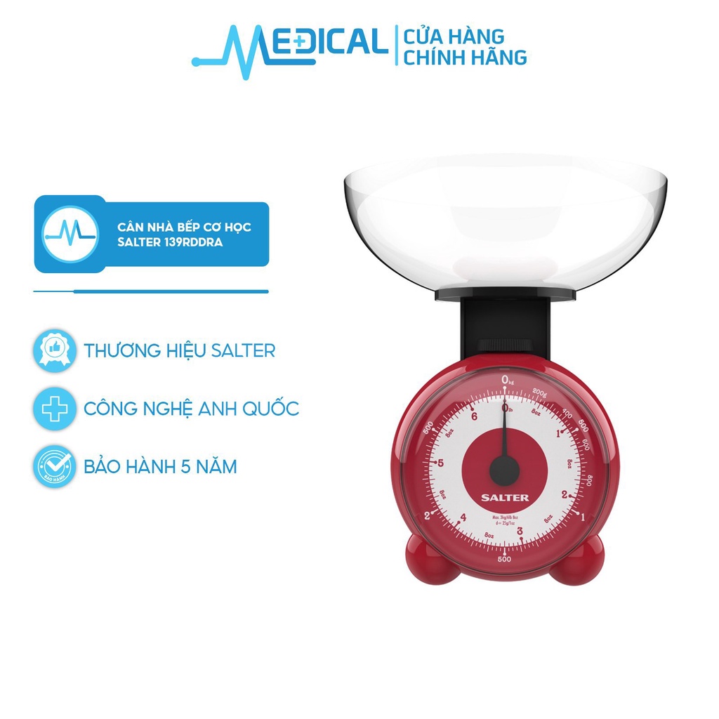 Cân nhà bếp cơ học Salter 139RDDRA bảo hành 5 năm chính hãng - MEDICAL