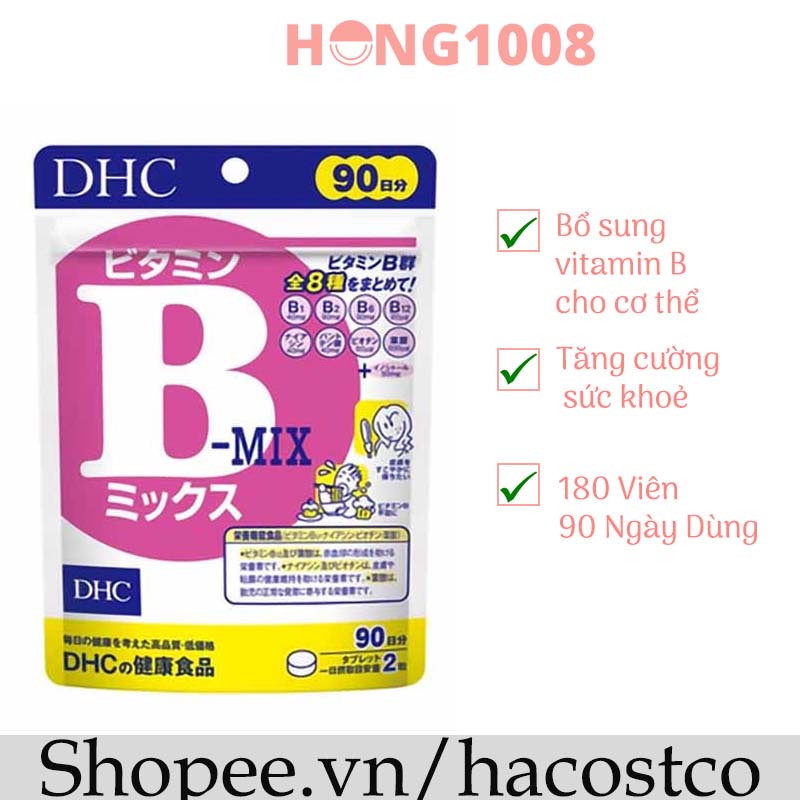 Viên uống DHC Vitamin B mix 30 ngày và 90 ngày dùng của Nhật hỗ trợ tăng cường sức khỏe hong1008