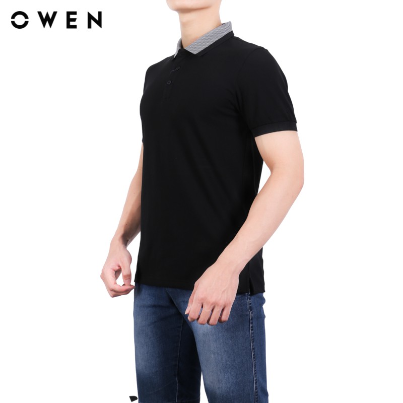 Áo polo ngắn tay Owen Body fit màu đen - APV23743 (MHR)