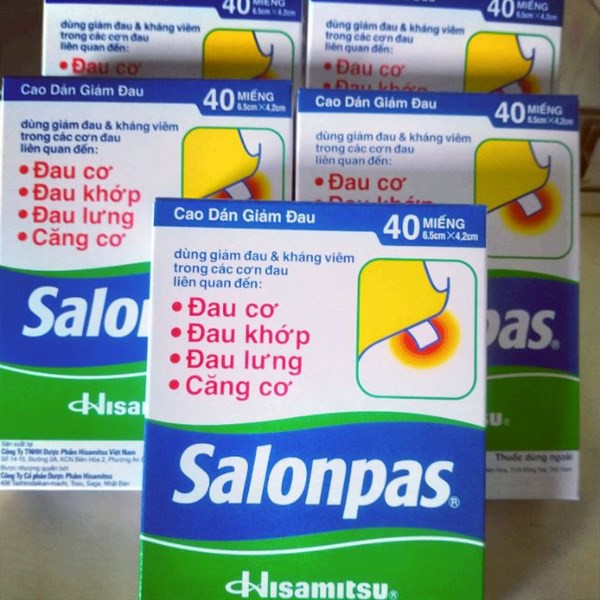 CAO DÁN SALONPAS ( hộp 10 20 hoặc 40 miếng)