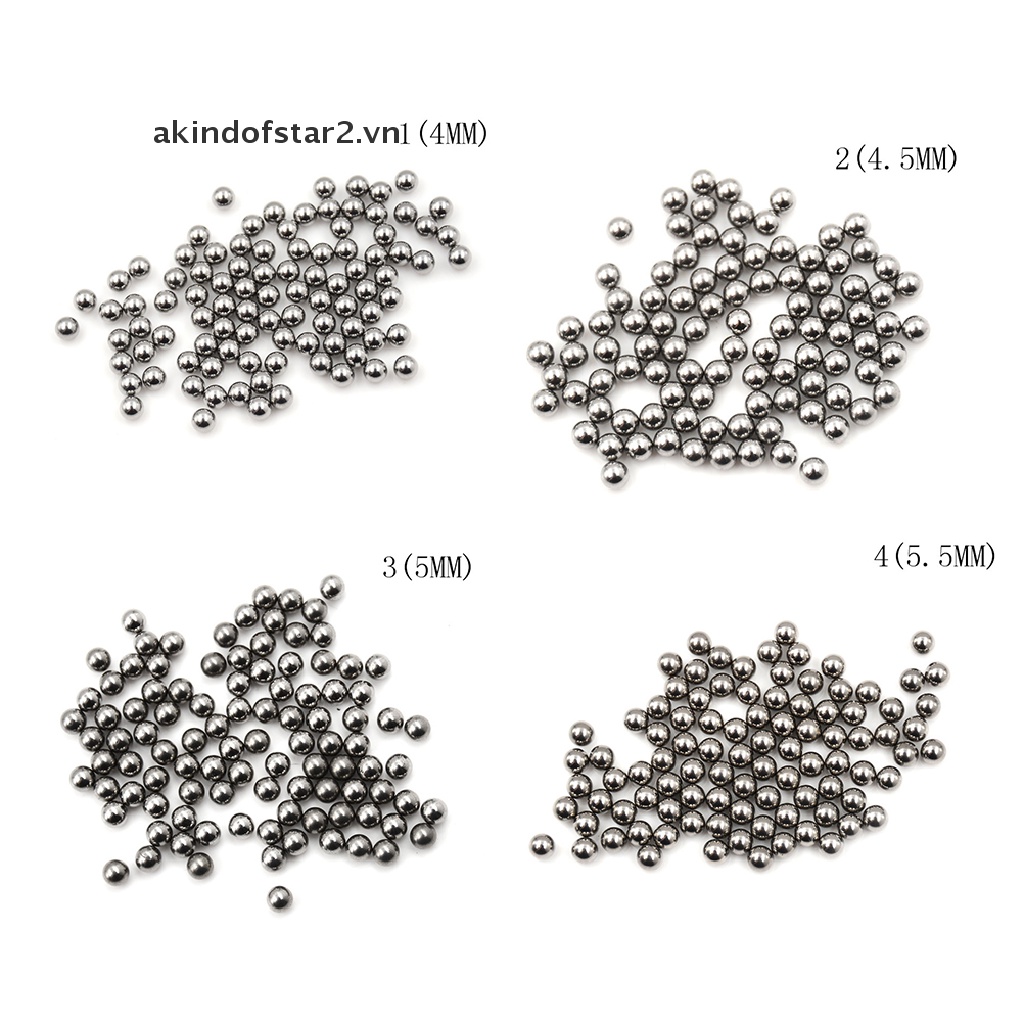 100pcs Bicycle Replacement Silver Tone Steel Bearing Ball 4/4.5/5/5.5MM Dia [akin]