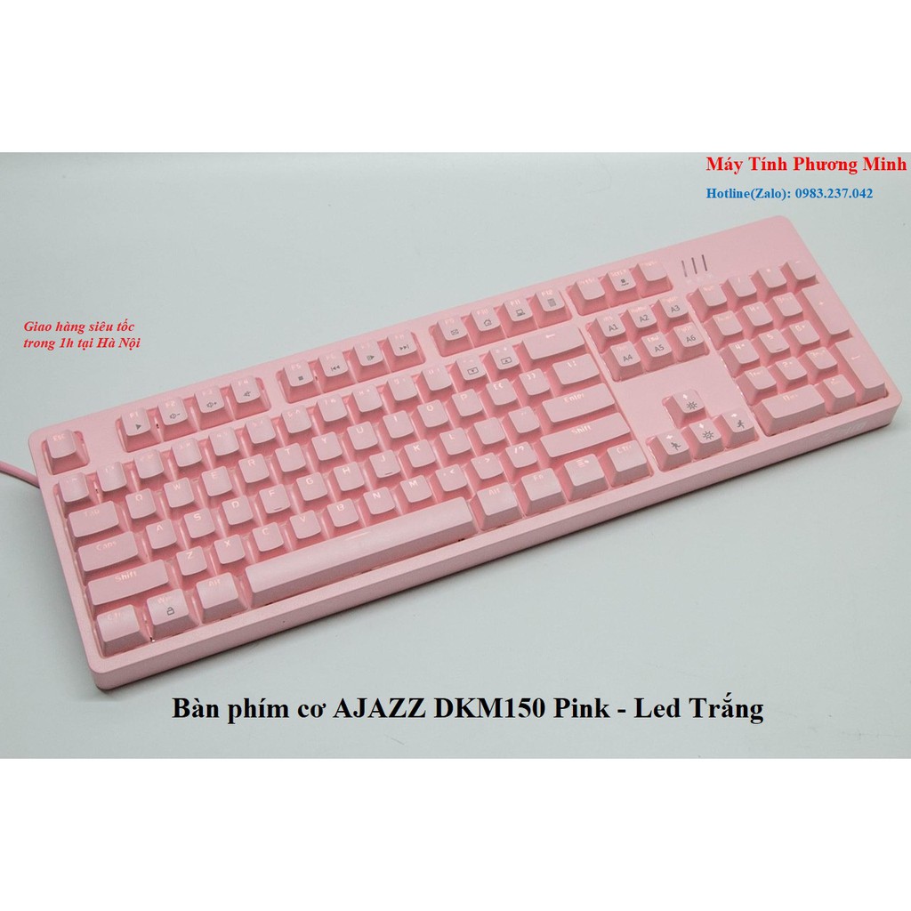 Bàn phím cơ AJAZZ DKM150 Pink - Led Trắng (Swicth Red)- Hàng chính hãng bảo hành 24 tháng