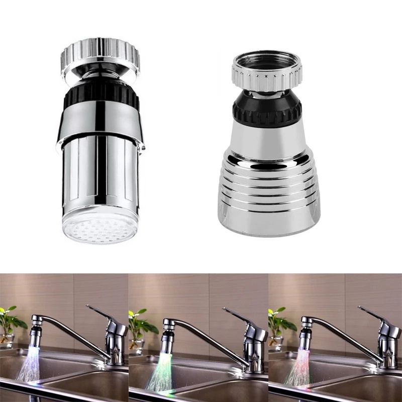 Vòi Nước Có Đèn LED Xoay 360 Độ Tiện Dụng° Vòi Nước Cảm Biến Nhiệt Độ Có Đèn Led Thay Đổi Màu Sắc Dành Cho Bồn Rửa Chén Nhà Bếp Nhà Tắm