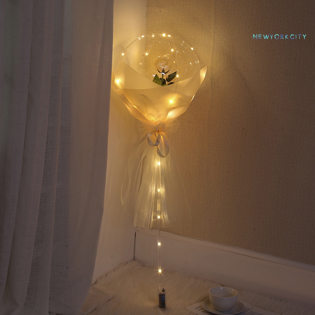 1 Set Bong Bóng Hình Hoa Hồng Phát Sáng Đẹp Mắt Dùng Trang Trí Tiệc