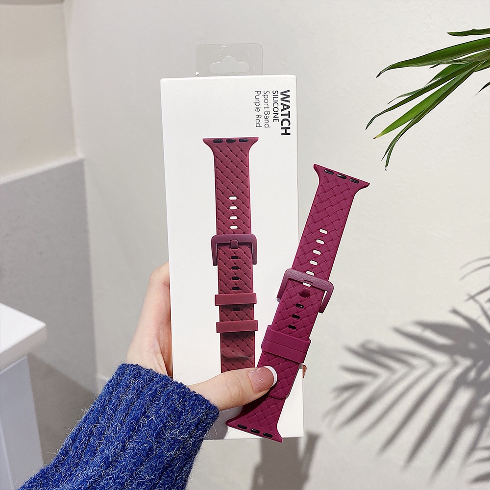 Dây Đeo Đồng Hồ Bằng Silicone Cho Watch Series 7 6 SE 5 4 3 iWatch band 44mm 40mm 45mm 41mm 42mm38mm