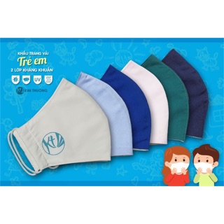 Khẩu trang vải trẻ em Kim Thương Uniform (5 cái/set) kháng khuẩn 99,99%