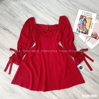 ĐẦM XÒE DÀI TAY TODAYSTYLE FREESIZE D2260