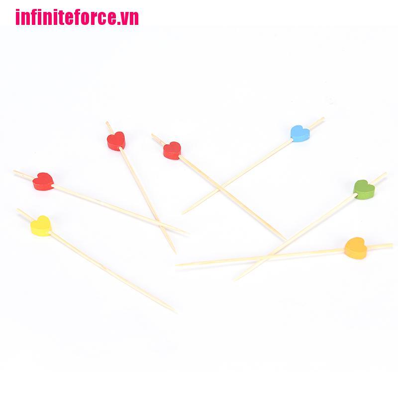 Set 100 chiếc tăm gỗ phối trái tim xinh xắn đa dụng