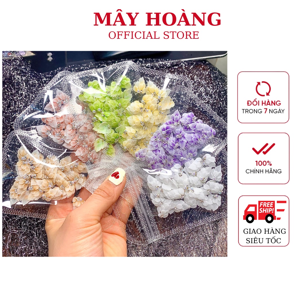 Hoa bột gắn móng, hoa góc tay gắn móng