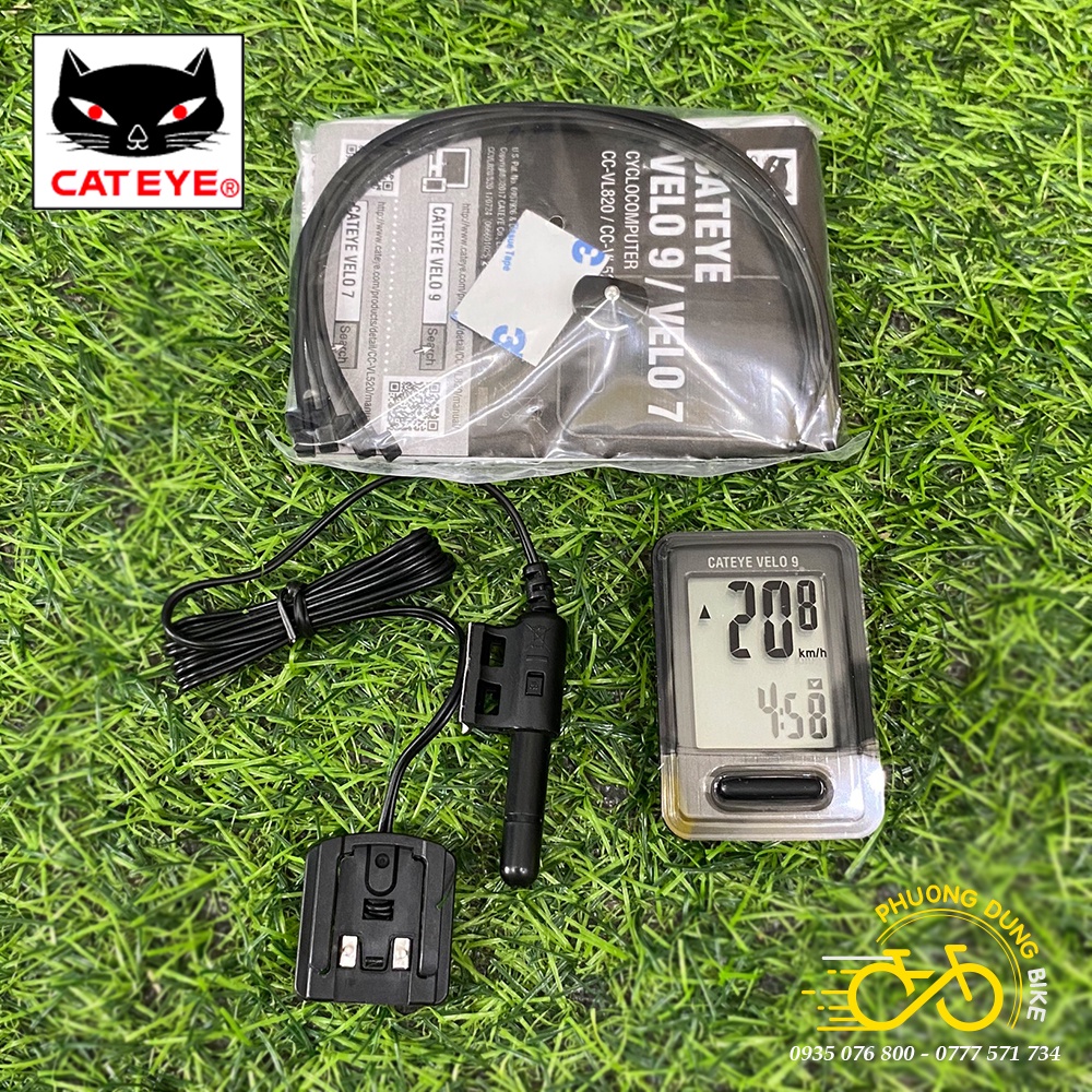 Đồng hồ đo tốc độ xe đạp có dây CATEYE VELO 9