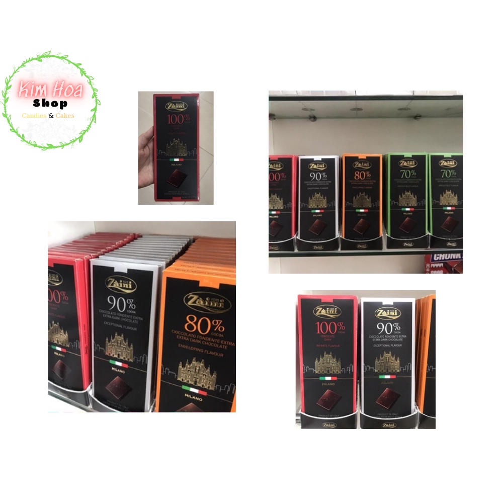 Sô cô la đậm vị ca cao ZAINI Cioccolato Fondente 75G  70%-80%-90%-100% MADE IN GERMANY