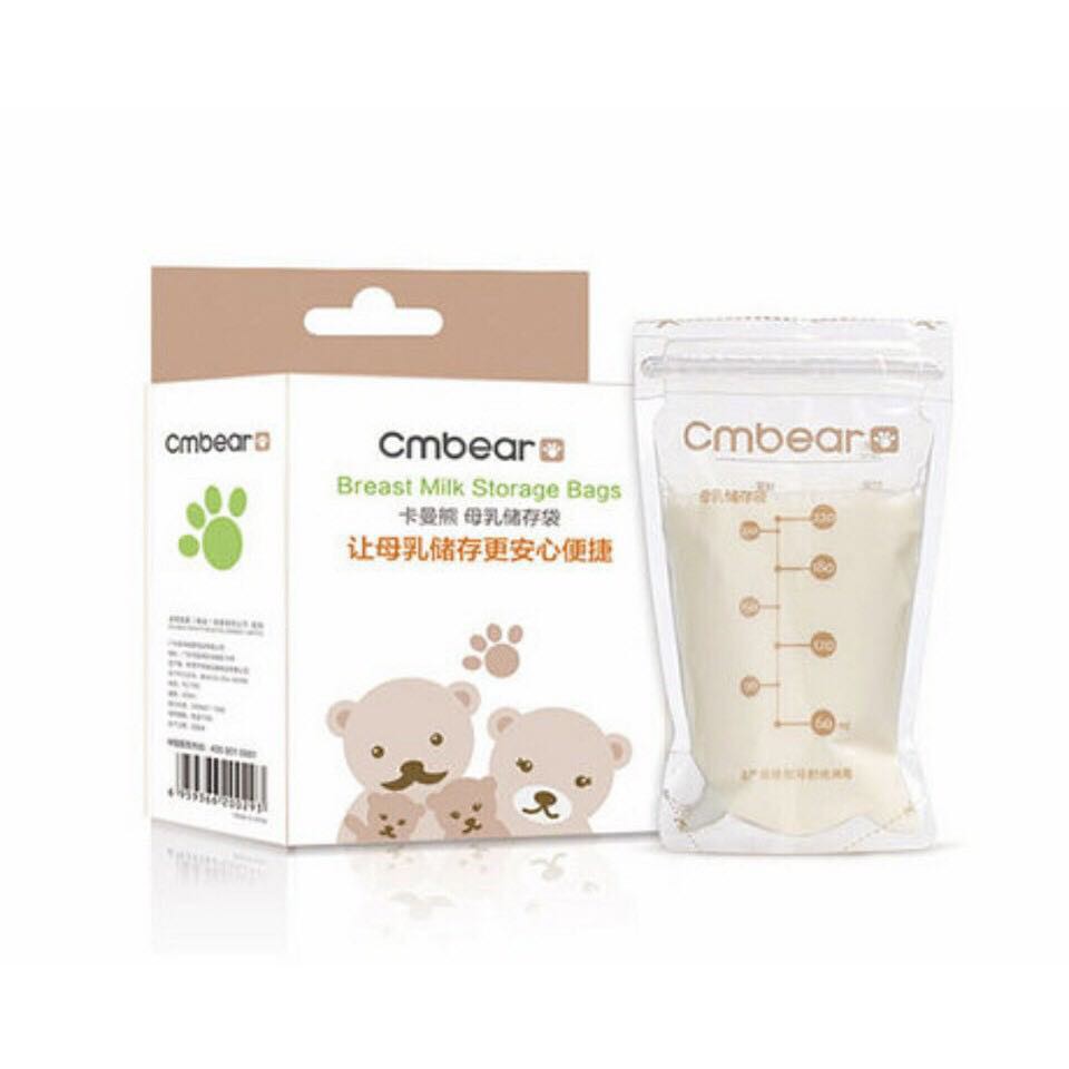 Hộp 30 Túi 220ml Túi Trữ Sữa CMBEAR- Hàng Xuất Châu Âu