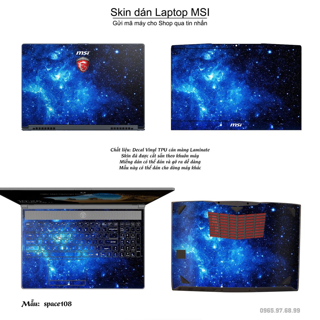 Skin dán Laptop MSI in hình không gian _nhiều mẫu 18 (inbox mã máy cho Shop)