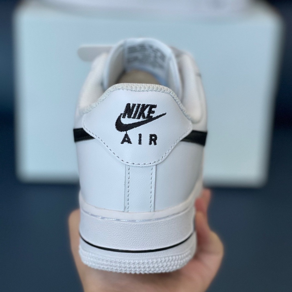 Giày Air Force 1 trắng móc đen nam nữ, Giày Sneaker trắng