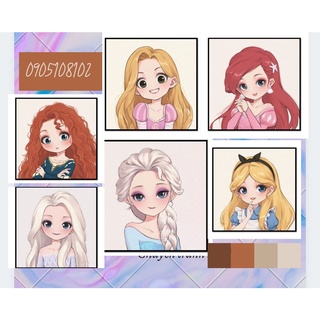 Tổng hợp các tranh tự tô màu theo số sơn dầu số hóa cho trẻ em tập tô size 20x20cm(có sẵn) FreeshipXTra