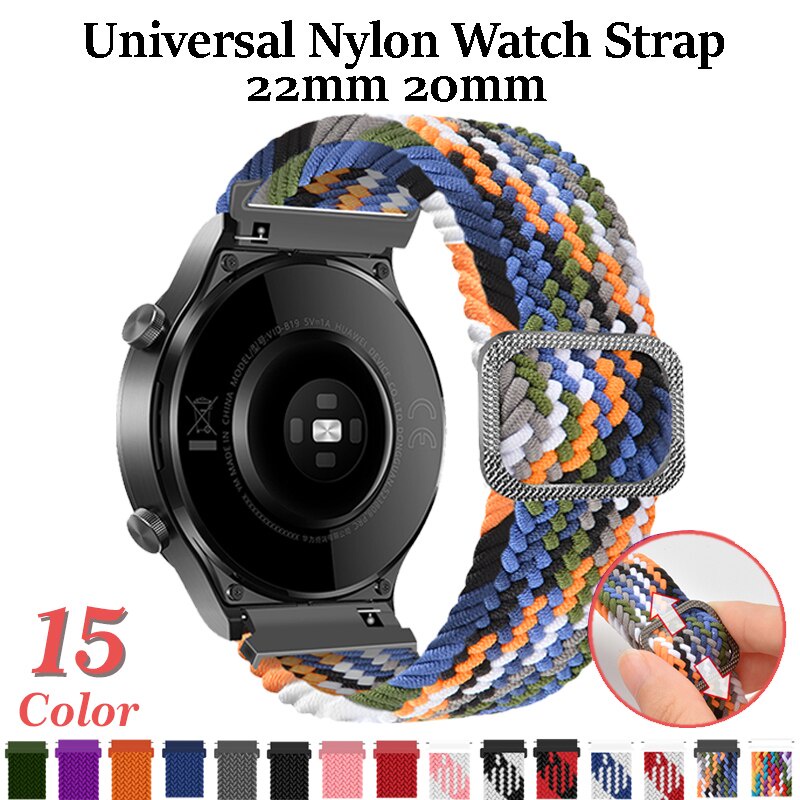 Dây Đeo Sợi Nylon Cho Đồng Hồ Thông Minh Huawei Gt1 / 2 Amazfit Samsung Galaxy Watch 3 46mm Active1 / 2 20mm 22mm