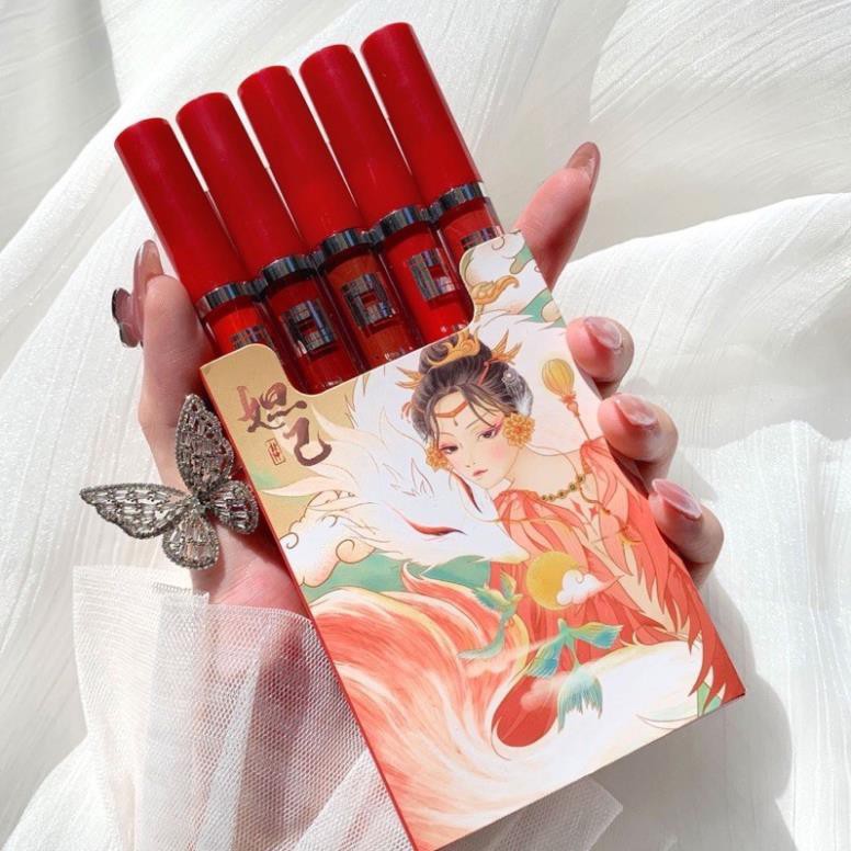 SON NỘI ĐỊA TRUNG SET SON 5 CÂY  Ershiqi MATTE | BigBuy360 - bigbuy360.vn