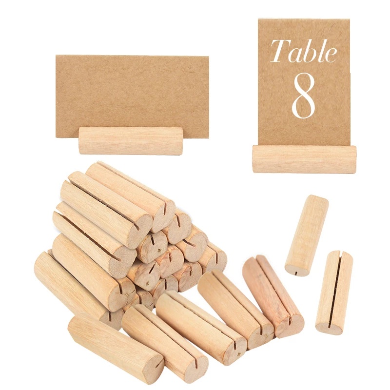 Set 5 Đế Gỗ Đứng Để Bảng Tên / Thẻ Ghi Chú / Ảnh Hai Mặt Trang Trí Tiệc Cưới / Sinh Nhật