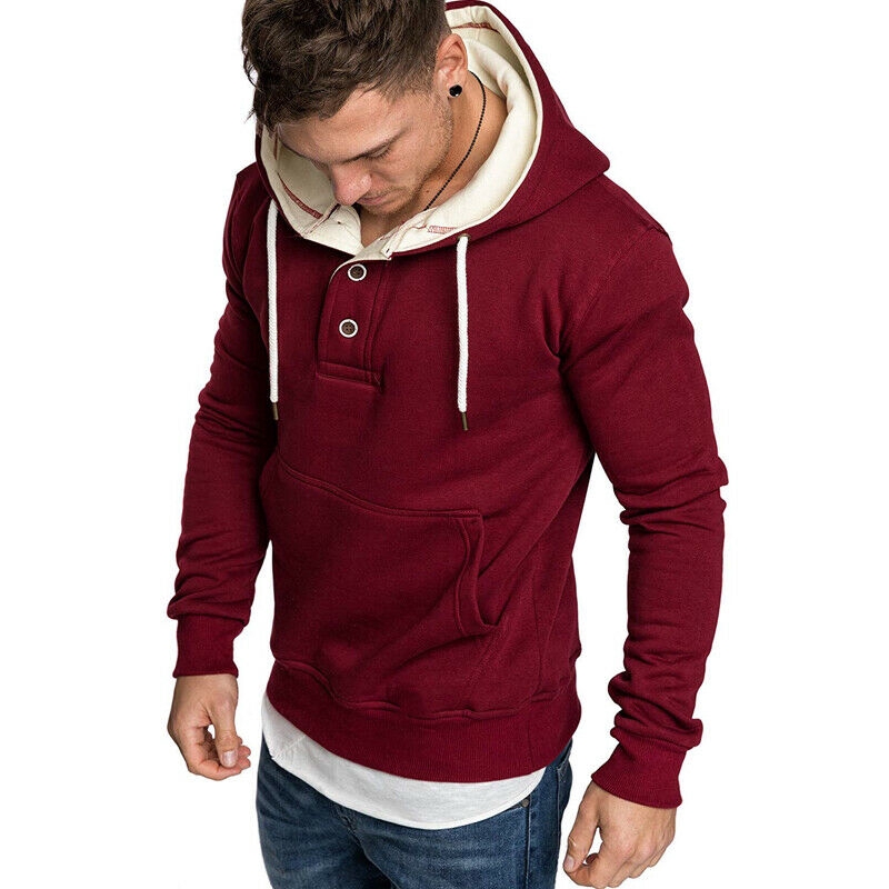 Áo Hoodies tay dài phối nút phong cách thể thao năng động cho nam | BigBuy360 - bigbuy360.vn