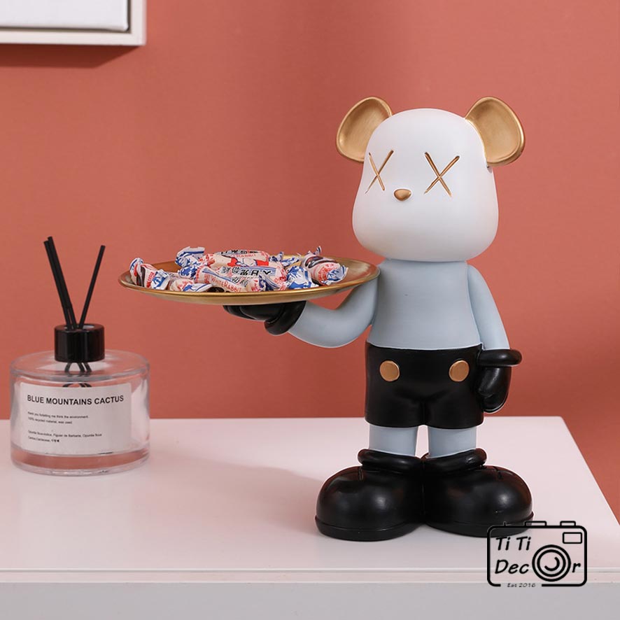 Gấu Bê Khay TiTi Decor Mô Hình Bearbrick Đựng Chìa Khóa Decor Phòng