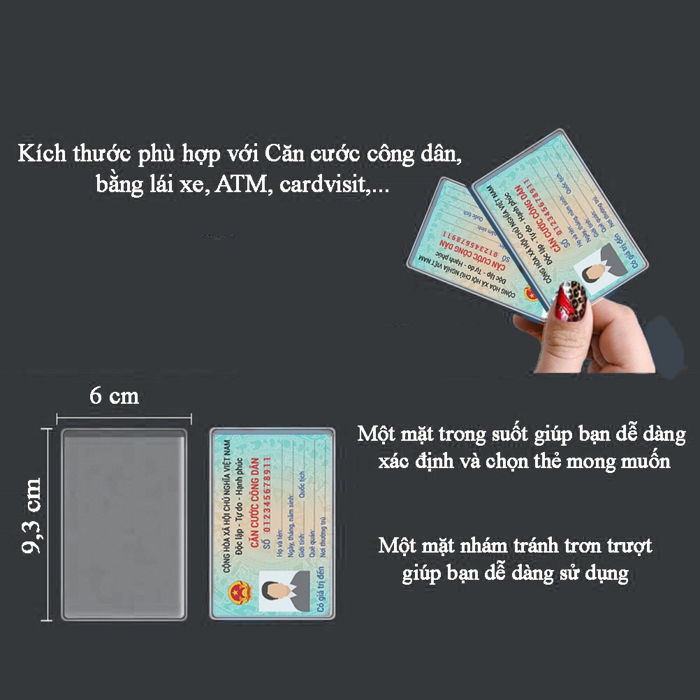 [SET 10] Vỏ Bọc Thẻ CCCD/ CMT, Bao Túi Đựng Thẻ Sinh Viên, Nhân Viên, Học Sinh CMND, căn cước công dân, v.v...