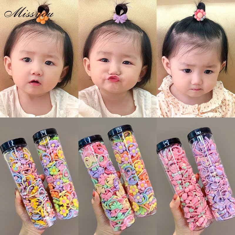 Set dây buộc tóc DODDER co giãn đính phụ kiện nhiều phong cách tùy chọn dễ thương cho bé gái