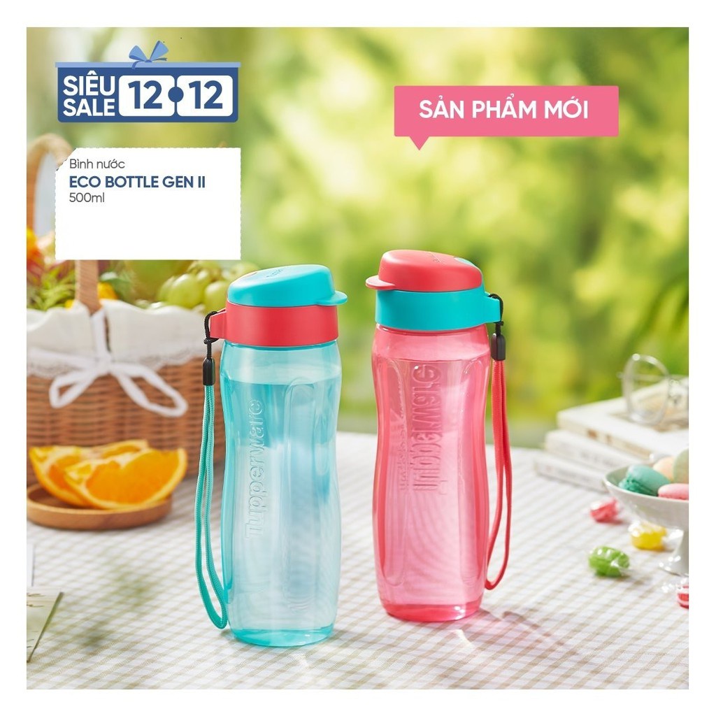 Bình nước nhựa cho bé mang đi học eco gen 2 500ml Tupperware nhựa nguyên sinh an toàn chính hãng bảo hành trọn đời