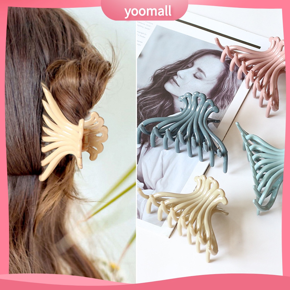 Kẹp Tóc Nhựa Màu Trơn Đơn Giản Thời Trang