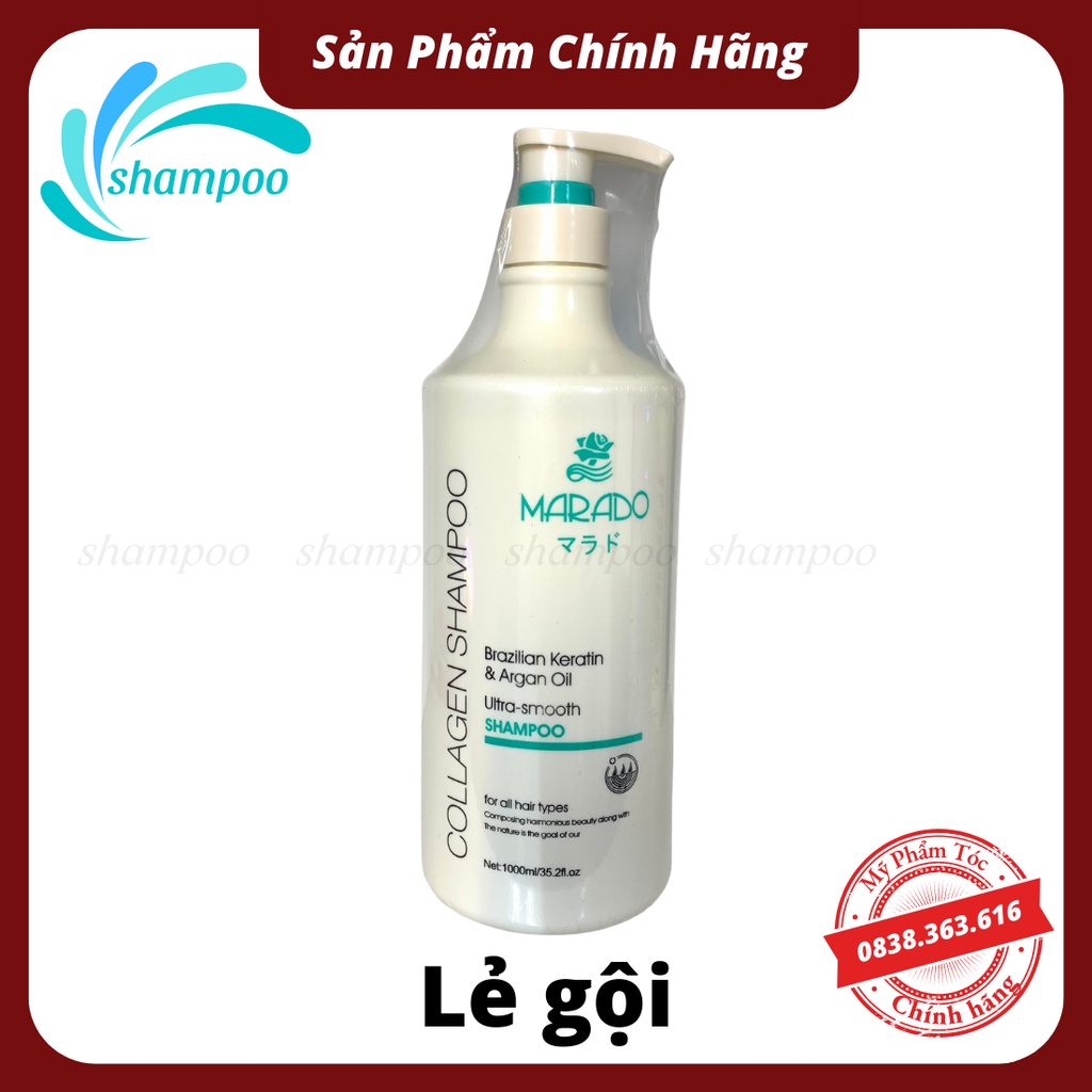 Cặp dầu gội xả MARADO collagen 1000ml chăm sóc phục hồi tóc chuyên sâu