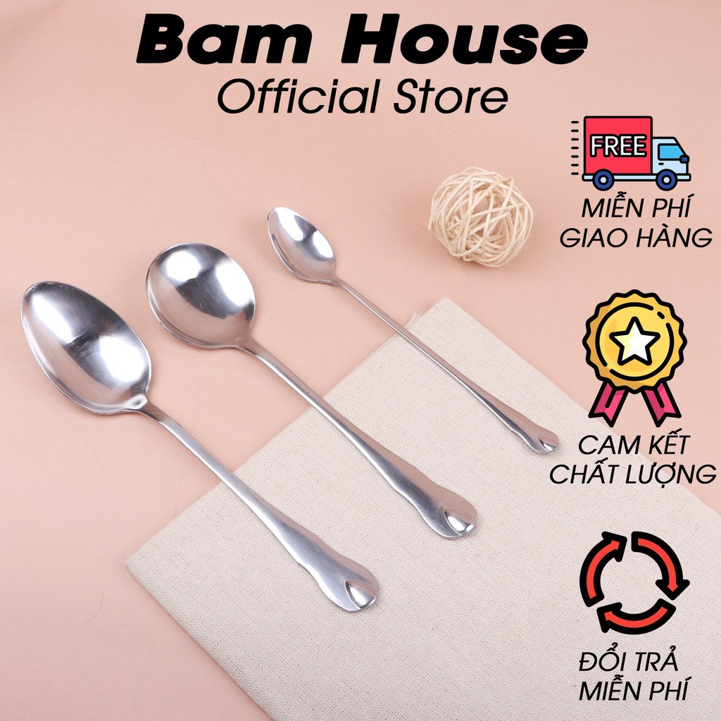 Set Muỗng canh, Muỗng soup, Muỗng cafe inox 430 Bam House cao cấp MUI04 – Gia dụng bếp