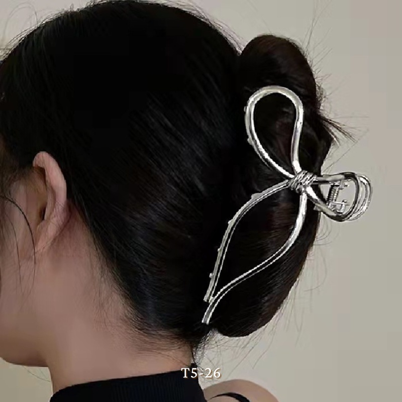 Kẹp tóc càng cua kim loại hình xương cá, xoắn mắt xích sang trọng phong cách Hàn Quốc dành cho nữ - Mely T4-7