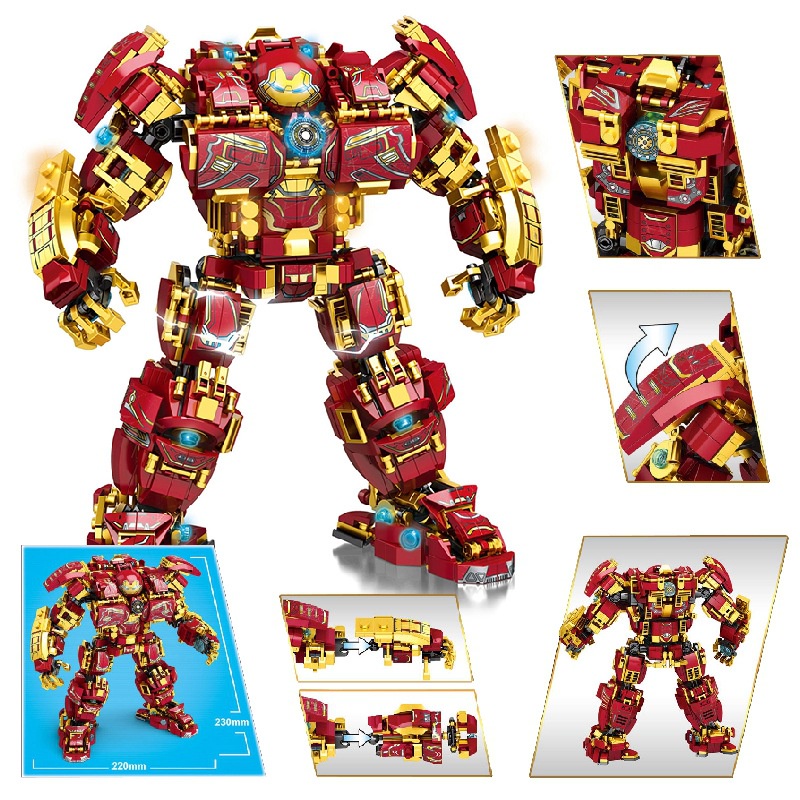Đồ Chơi Lắp Ráp Mô Hình Hulk Buster Robot Ironman Marvel Avengers Model LY76026 Với 1450 Mảnh Ghép