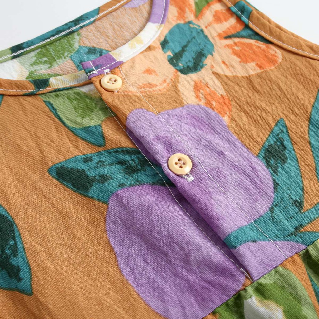 Bộ Đồ Liền Thân Sanlutoz In Hoa Màu Vàng Dành Cho Bé Sơ Sinh