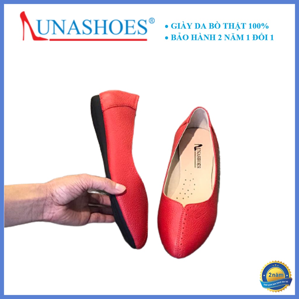 Giày bệt nữ mũi nhọn LUNASHOES 1067 giầy búp bê đế bằng màu đen nâu trắng đỏ hồng xanh bảo hành 2 năm