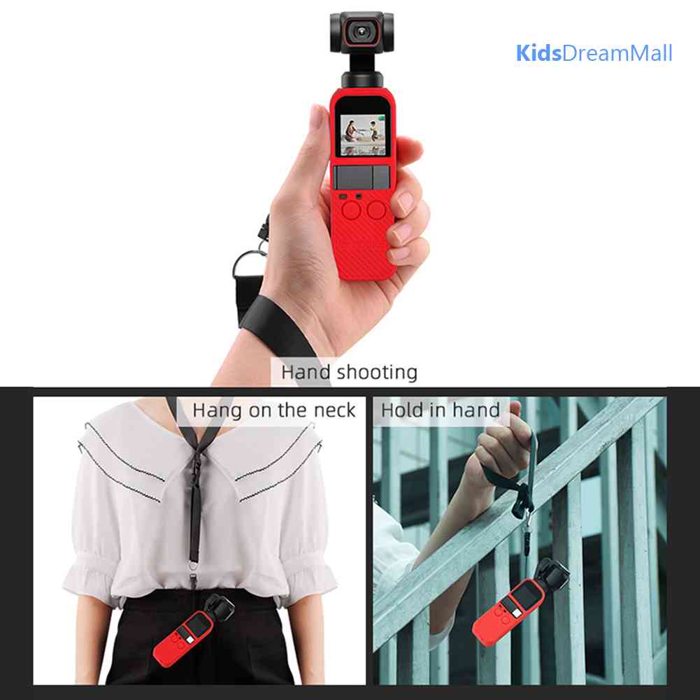 Vỏ Bảo Vệ Bằng Silicon + Dây Đeo Cổ Cho DJI Pocket 2