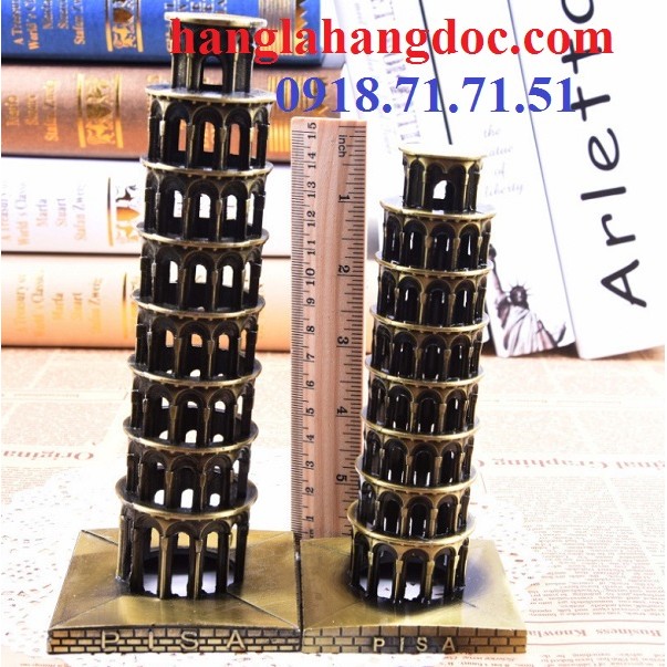 Mô hình tháp nghiêng Pisa bằng đồng cao 18cm