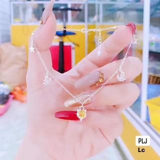 Lắc tay bạc ta mặt hồ ly đủ màu