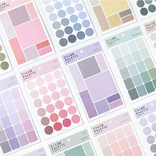 Set 4 tấm sticker mẫu color palette
