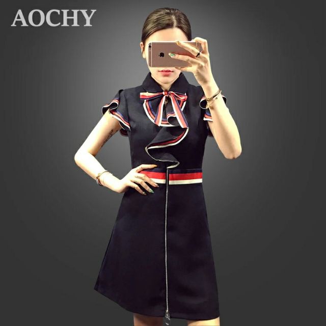 Đầm suông tay lỡ phối viền bèo có khóa hàng thiết kế Quảng Châu | BigBuy360 - bigbuy360.vn