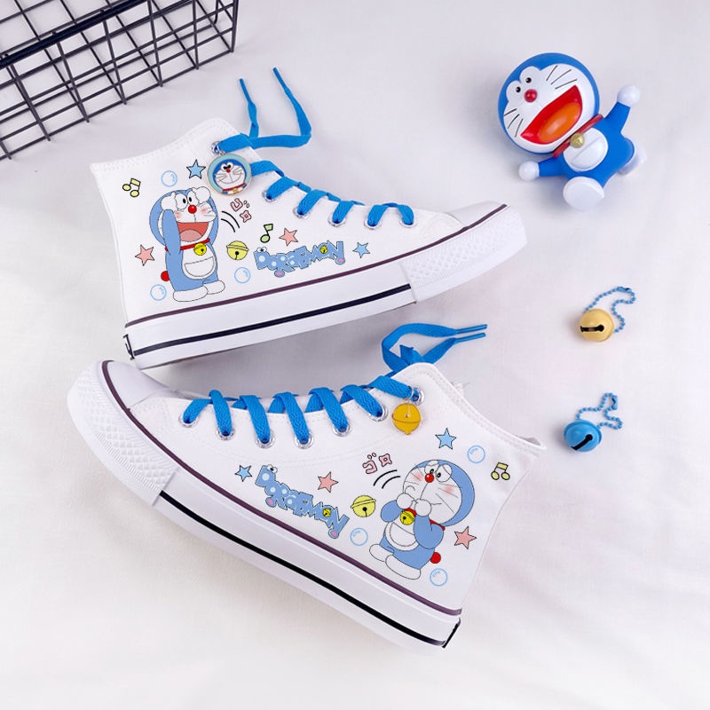Giày Canvas Cột Dây Hoạ Tiết Doraemon Thời Trang Mùa Hè Dành Cho Nữ 2022